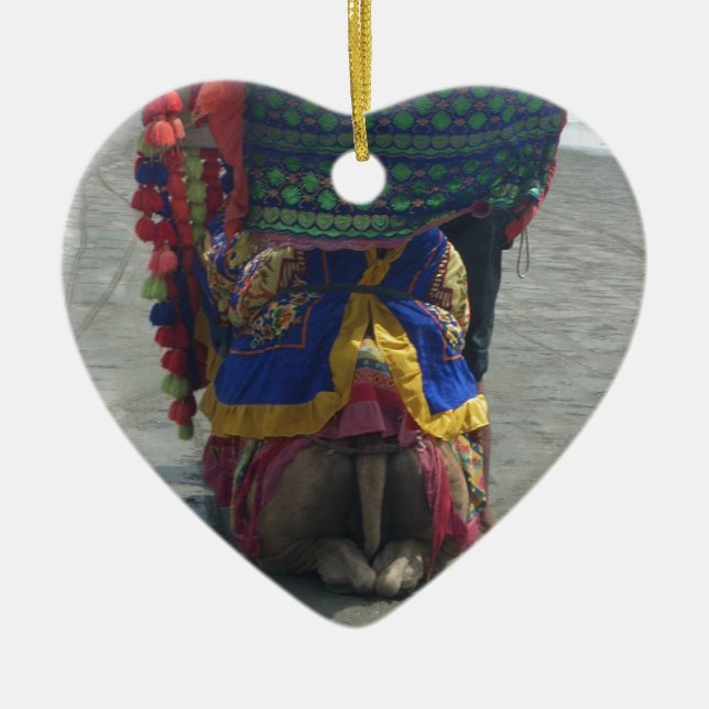 Whimsical Camel Art Print/Graphic Ceramic Ornament (Front)