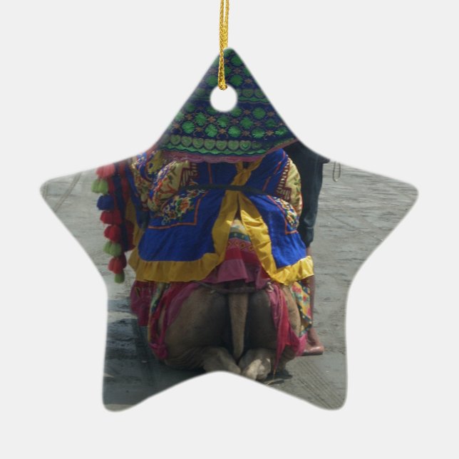 Whimsical Camel Art Print/Graphic Ceramic Ornament (Front)