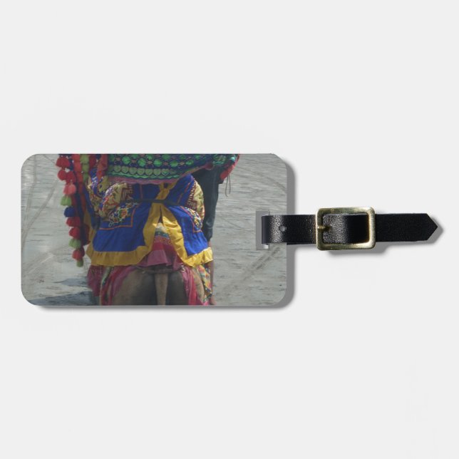 Whimsical Camel Art Print/Graphic Luggage Tag (Front Horizontal)