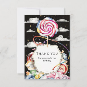 Whimsical Candyland Birthday Thank You Card