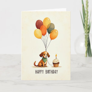 Whimsical Canine Birthday Card