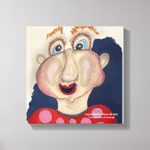 Whimsical Canvas Wall Face Print
