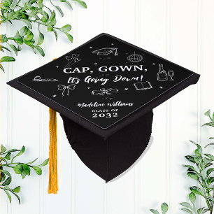 Whimsical Cap Gown It's Going Down Tassel Topper