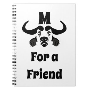 Whimsical Cape Buffalo, in Black Ink Notebook