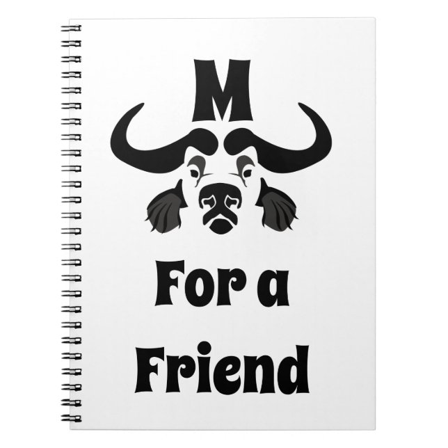 Whimsical Cape Buffalo, in Black Ink Notebook (Front)