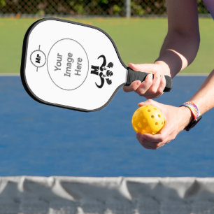Whimsical Cape Buffalo, in Black Ink Pickleball Paddle