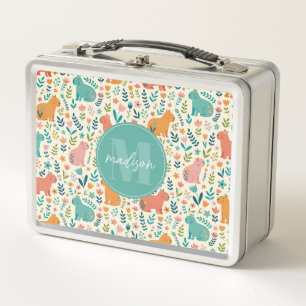 Whimsical Capybara Metal Lunchbox
