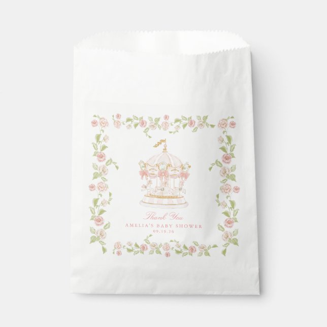 Whimsical Carousel Baby Shower Favour bag (Front)