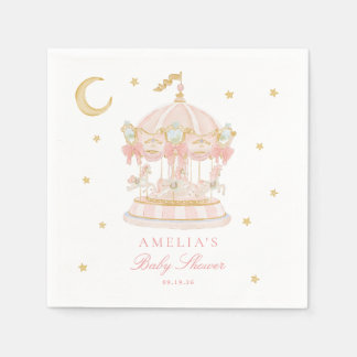 Whimsical Carousel Baby Shower Napkins