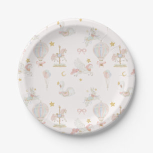 Whimsical Carousel Baby Shower Plate