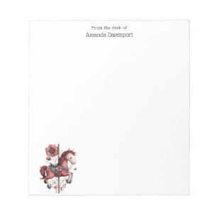Whimsical Carousel Horse Image Notepad
