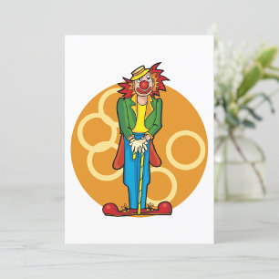 Whimsical Cartoon Clown with Bright Colours Invitation