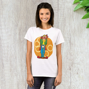 Whimsical Cartoon Clown with Bright Colours T-Shirt