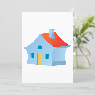Whimsical Cartoon House Colourful Playful Home Invitation