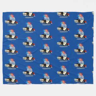 Whimsical cartoon police cars fleece blanket