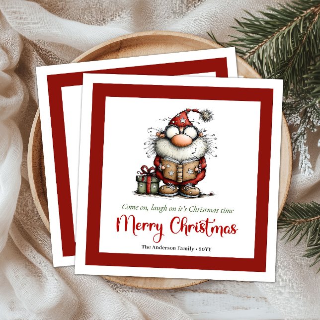 Whimsical Cartoon Santa Claus Funny Napkins (Whimsical Cartoon Santa Claus Funny Napkins)