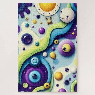Whimsical Cartoon World - Colourful Abstract Fun Jigsaw Puzzle