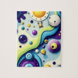 Whimsical Cartoon World - Colourful Abstract Fun Jigsaw Puzzle