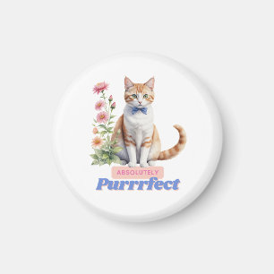 Whimsical Cat “Absolutely Purrrfect” Magnet