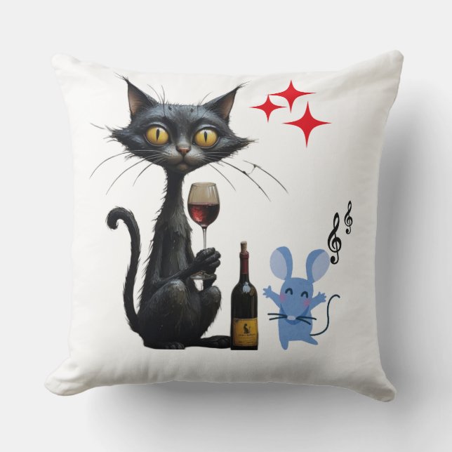 Whimsical Cat and Mouse Cushion – A Touch of Fun a (Front)