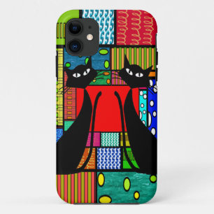 Whimsical Cat Art Gifts iPhone 11 Case