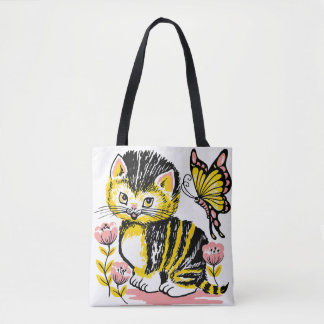 Whimsical Cat Art Tote – Stylish and Functional  Bag