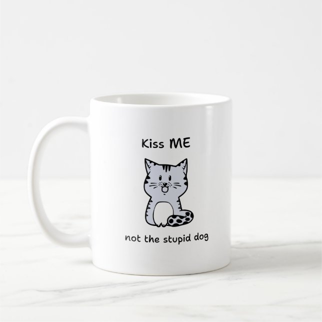 Whimsical Cat Coffee Mug (Left)