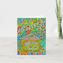 Whimsical Cat Family in Cozy House