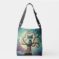 Whimsical Cat Full Moon Artwork I Love You