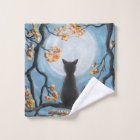 Whimsical Cat in Tree Full Moon Painting