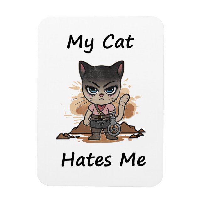 Whimsical Cat Magnet (Vertical)