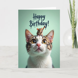 Whimsical Cat Mouse Card