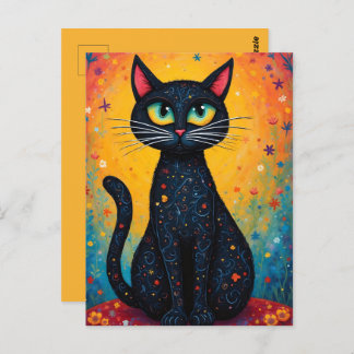 Whimsical Cat  Postcard
