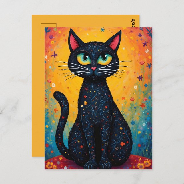 Whimsical Cat  Postcard (Front/Back)