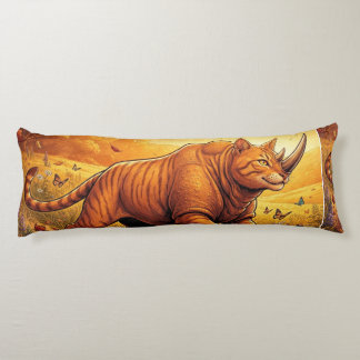 Whimsical Cat Rhino – Autumn Fantasy Cozy Home Body Pillow
