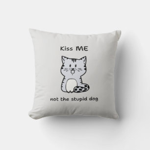 Whimsical Cat Throw Pillow