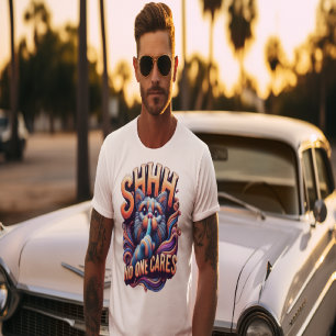 Whimsical Cat Whispers Shhh No One Cares T-Shirt