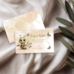 Whimsical Caterpillar Baby Shower Diaper Raffle Enclosure Card
