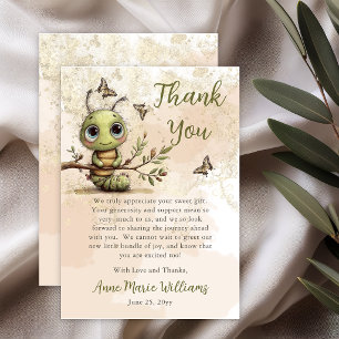 Whimsical Caterpillar Baby Shower Thank You Card