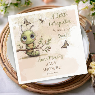 Whimsical Caterpillar Ready to Soar Baby Shower Napkin