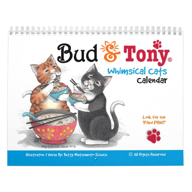 Whimsical Cats Calendar Featuring Bud & Tony (Cover)