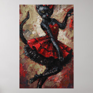 Whimsical Cats Can-Can Dance Poster