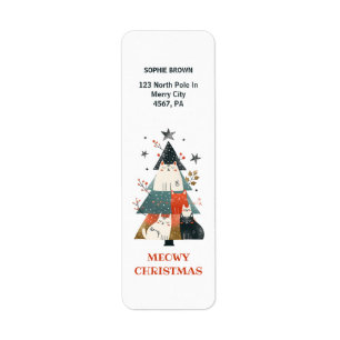 Whimsical Cats Meowy Christmas Return Adresse