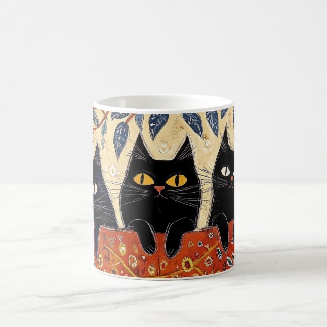 Whimsical Cats Mug (Center)