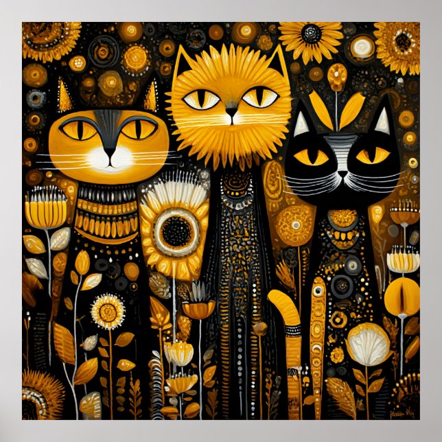 Whimsical Cats Poster (Front)