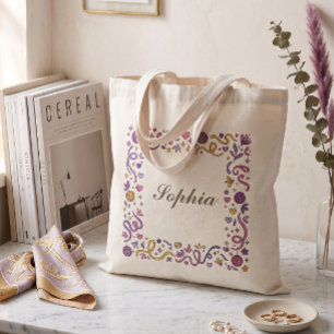 Whimsical Celebration Ribbon & Sparkle Frame  Tote Bag