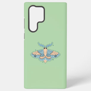 Whimsical Celestial Moth — Soft Blue & Peach Samsung Galaxy Case
