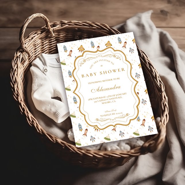 Whimsical Celestial Safari Baby Shower Invitation (Creator Uploaded)