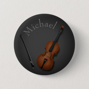 Whimsical Cello & Bow Custom Classical Musician's 2 Inch Round Button