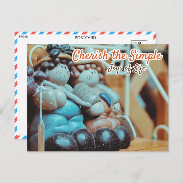 Whimsical Ceramic Figurines Vintage Postcard (Front/Back)